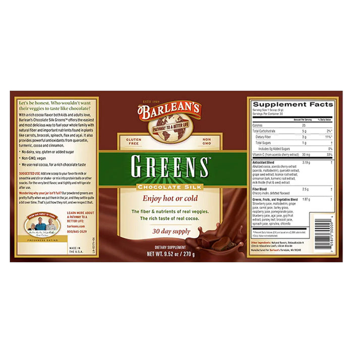 Barlean's Greens Chocolate Silk